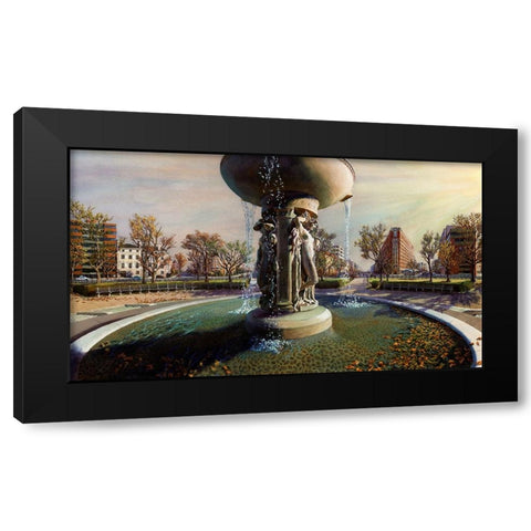 Washington Chronicle Dupont Circle Black Modern Wood Framed Art Print by Wang, John Z.
