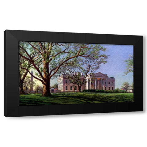 Washington Chronicle The White House Black Modern Wood Framed Art Print by Wang, John Z.