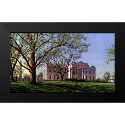 Washington Chronicle The White House Black Modern Wood Framed Art Print by Wang, John Z.