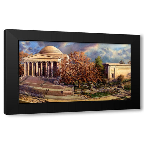 Washington Chronicle National Gallery of Art Black Modern Wood Framed Art Print with Double Matting by Wang, John Z.