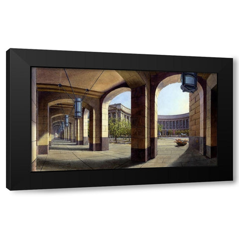 Washington Chronicle Federal Triangle Black Modern Wood Framed Art Print with Double Matting by Wang, John Z.