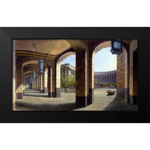 Washington Chronicle Federal Triangle Black Modern Wood Framed Art Print by Wang, John Z.