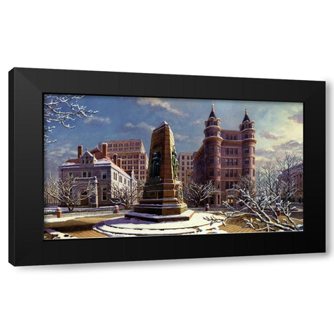 Washington Chronicle Indiana Plaza Black Modern Wood Framed Art Print by Wang, John Z.