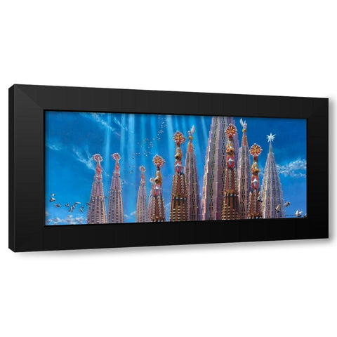 Towers of La Sagrada Familia II Black Modern Wood Framed Art Print by Wang, John Z.