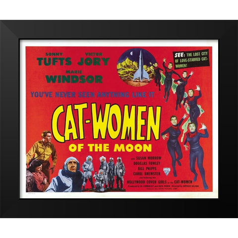 Cat Women of the Moon-1953 Black Modern Wood Framed Art Print by Vintage Hollywood Archive