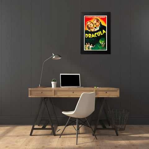 Dracula-1947 Black Modern Wood Framed Art Print by Vintage Hollywood Archive