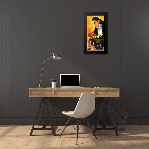 Dracula-1947 Black Modern Wood Framed Art Print by Vintage Hollywood Archive
