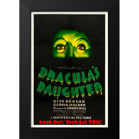 Draculas Daughter-1936 Black Modern Wood Framed Art Print by Vintage Hollywood Archive