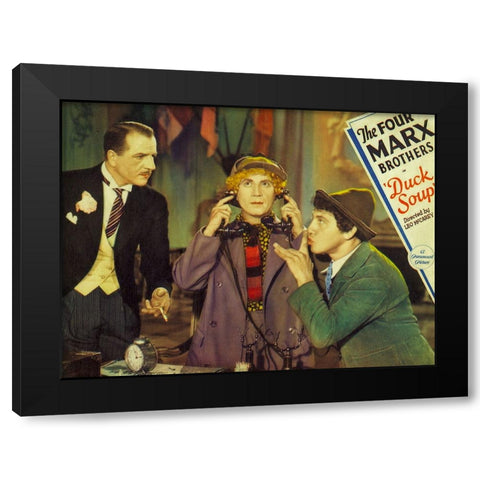 Duck Soup Lobby Card Black Modern Wood Framed Art Print with Double Matting by Vintage Hollywood Archive