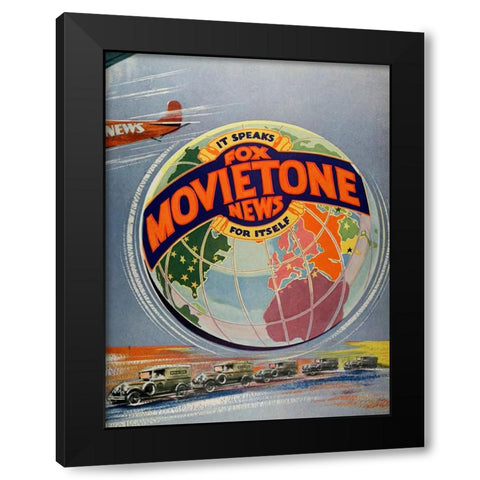 Fox Movietone News-1929 Black Modern Wood Framed Art Print with Double Matting by Vintage Hollywood Archive