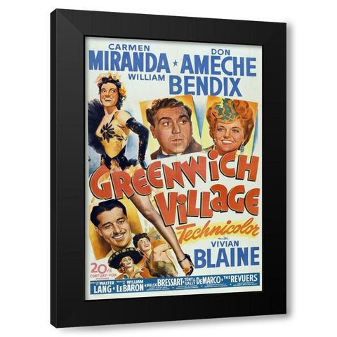 Greenwich Village-1944 Black Modern Wood Framed Art Print with Double Matting by Vintage Hollywood Archive