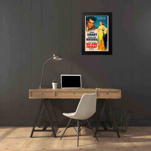 His Girl Friday-1940 Black Modern Wood Framed Art Print by Vintage Hollywood Archive