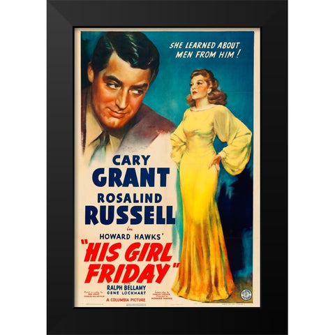His Girl Friday-1940 Black Modern Wood Framed Art Print by Vintage Hollywood Archive
