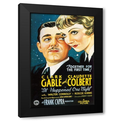 It Happened One Night Black Modern Wood Framed Art Print with Double Matting by Vintage Hollywood Archive
