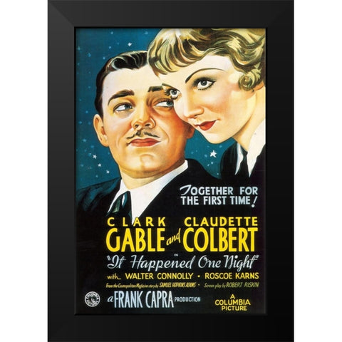 It Happened One Night Black Modern Wood Framed Art Print by Vintage Hollywood Archive