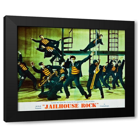 Jailhouse Rock-1957 Black Modern Wood Framed Art Print with Double Matting by Vintage Hollywood Archive