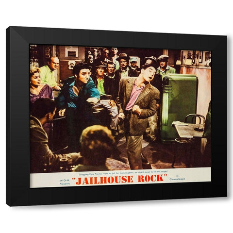 Jailhouse Rock-1957 Black Modern Wood Framed Art Print by Vintage Hollywood Archive