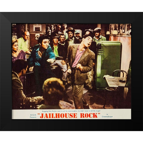 Jailhouse Rock-1957 Black Modern Wood Framed Art Print by Vintage Hollywood Archive