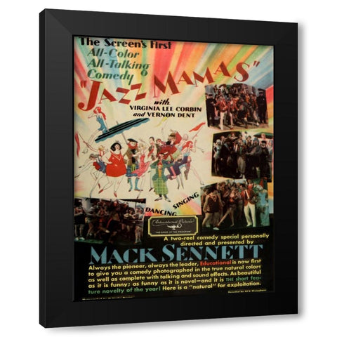 Jazz Mamas-1929 Black Modern Wood Framed Art Print by Vintage Hollywood Archive