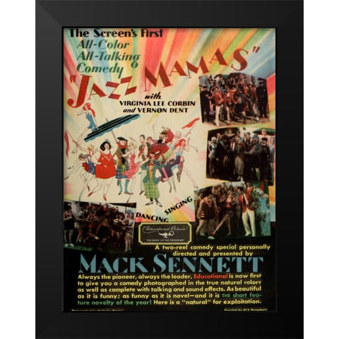 Jazz Mamas-1929 Black Modern Wood Framed Art Print by Vintage Hollywood Archive