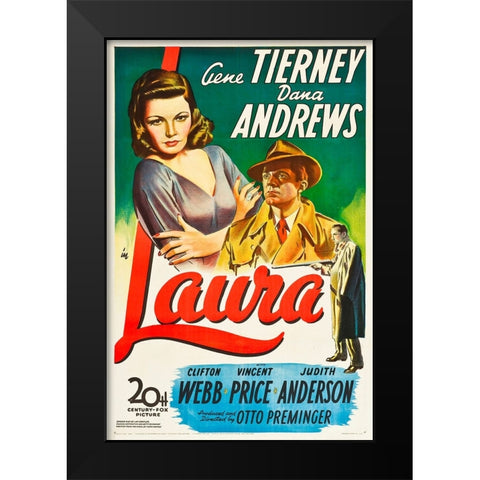 Laura-1944 Black Modern Wood Framed Art Print by Vintage Hollywood Archive