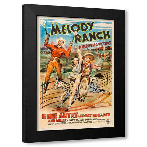 Melody Ranch-1940 Black Modern Wood Framed Art Print with Double Matting by Vintage Hollywood Archive
