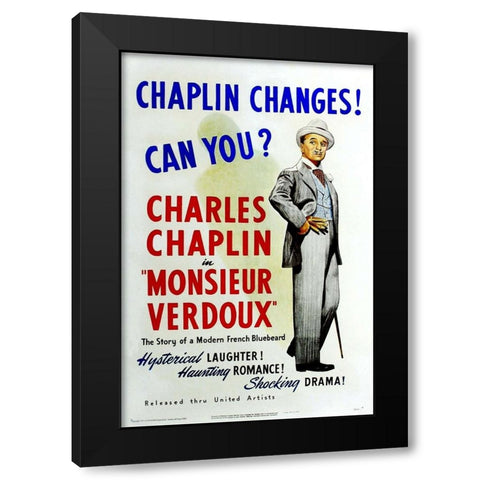 Monsieur Verdoux Black Modern Wood Framed Art Print with Double Matting by Vintage Hollywood Archive