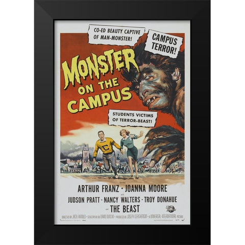 Monster on the Campus Black Modern Wood Framed Art Print by Vintage Hollywood Archive