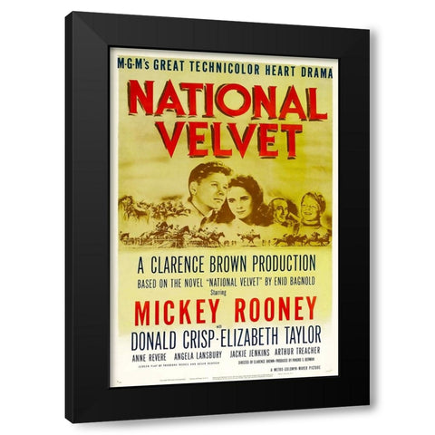 National Velvet-1944 Black Modern Wood Framed Art Print with Double Matting by Vintage Hollywood Archive