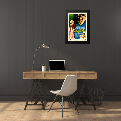 Out of the Past-1947 Black Modern Wood Framed Art Print by Vintage Hollywood Archive