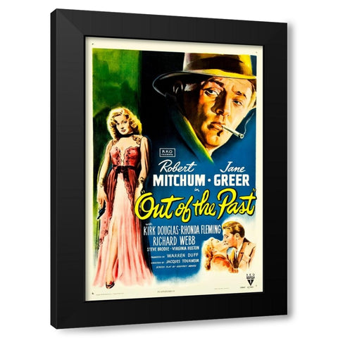 Out of the Past-1947 Black Modern Wood Framed Art Print by Vintage Hollywood Archive