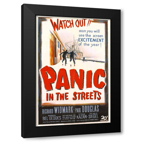 Panic in the Streets-1950 Black Modern Wood Framed Art Print with Double Matting by Vintage Hollywood Archive