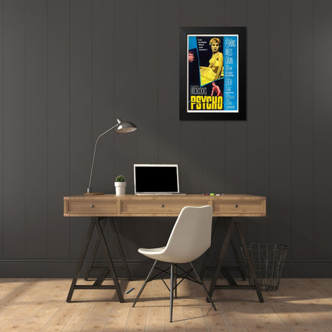Psycho-1960 Black Modern Wood Framed Art Print by Vintage Hollywood Archive