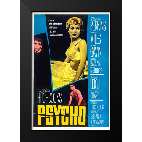 Psycho-1960 Black Modern Wood Framed Art Print by Vintage Hollywood Archive