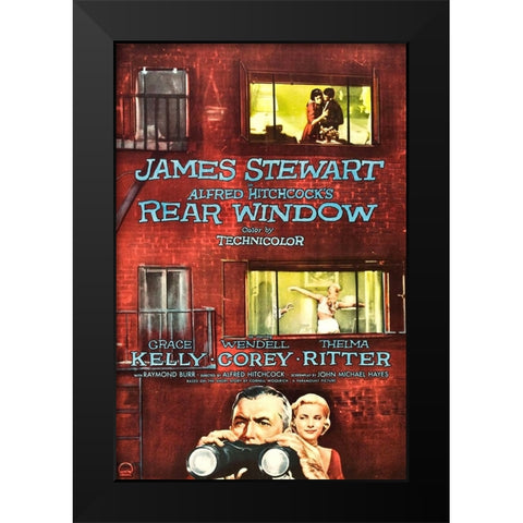 Rear Window-1954 Black Modern Wood Framed Art Print by Vintage Hollywood Archive