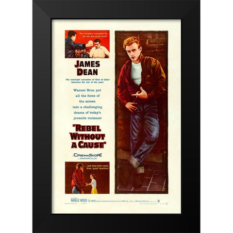 Rebel without a Cause-1955 Black Modern Wood Framed Art Print by Vintage Hollywood Archive