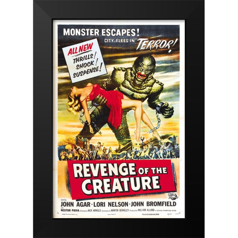 Revenge of the Creature-1955 Black Modern Wood Framed Art Print by Vintage Hollywood Archive