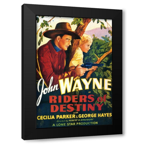 Riders of Destiny-1933 Black Modern Wood Framed Art Print by Vintage Hollywood Archive