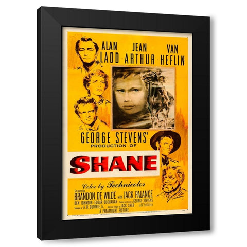 Shane-1953 Black Modern Wood Framed Art Print by Vintage Hollywood Archive