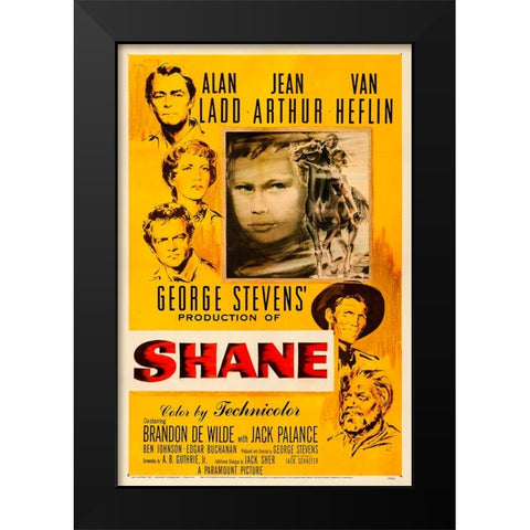 Shane-1953 Black Modern Wood Framed Art Print by Vintage Hollywood Archive