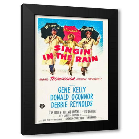 Singin in the Rain-1952 Black Modern Wood Framed Art Print with Double Matting by Vintage Hollywood Archive