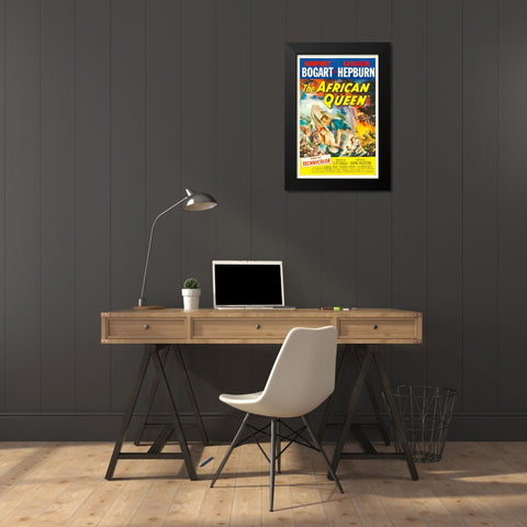 The African Queen-1952 Black Modern Wood Framed Art Print by Vintage Hollywood Archive