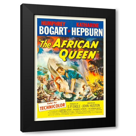 The African Queen-1952 Black Modern Wood Framed Art Print with Double Matting by Vintage Hollywood Archive