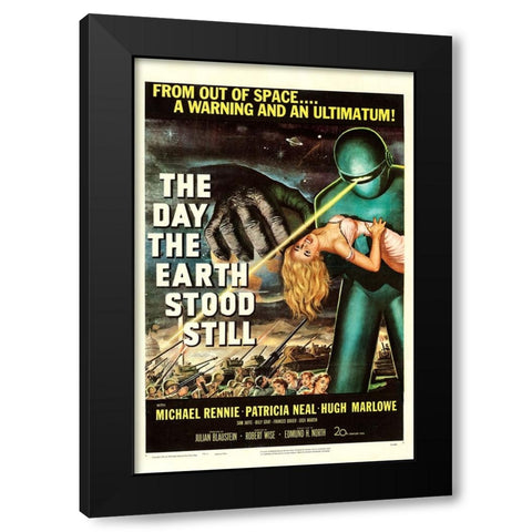 The Day the Earth Stood Still-1951 Black Modern Wood Framed Art Print by Vintage Hollywood Archive