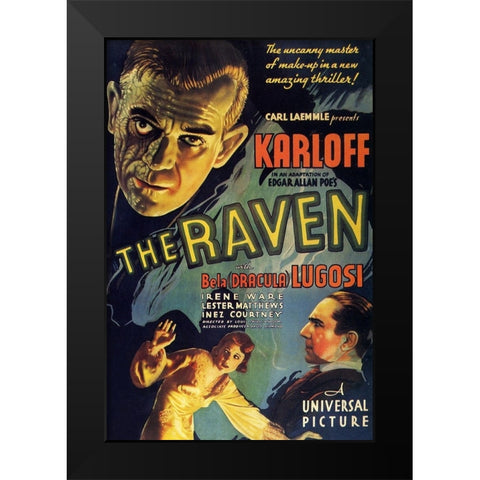 The Raven-1935 Black Modern Wood Framed Art Print by Vintage Hollywood Archive