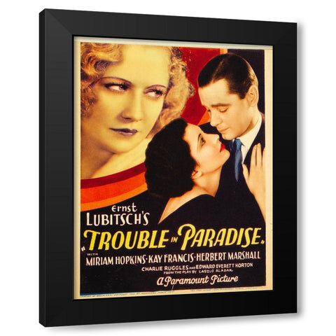Trouble in Paradise-1932 Black Modern Wood Framed Art Print with Double Matting by Vintage Hollywood Archive