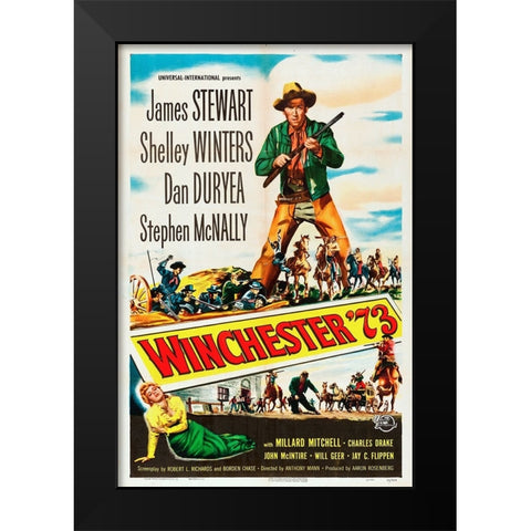 Winchester 73-1950 Black Modern Wood Framed Art Print by Vintage Hollywood Archive