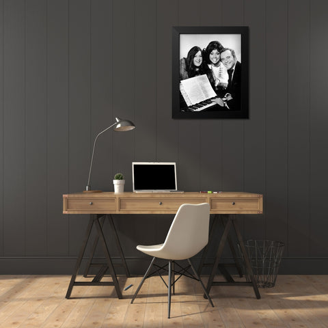Cass Elliot-Diahann Carroll-Jack Lemmon-1973 Black Modern Wood Framed Art Print by Vintage Music Archive
