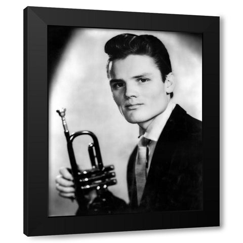 Chet Baker-1955 Black Modern Wood Framed Art Print with Double Matting by Vintage Music Archive