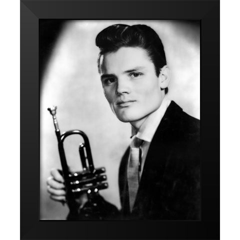 Chet Baker-1955 Black Modern Wood Framed Art Print by Vintage Music Archive
